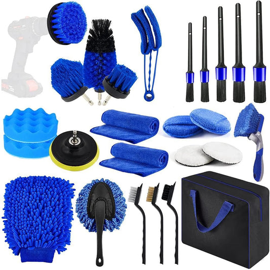 27Pcs Car Detailing Kit Interior Cleaner, Detailing Brushes Car Cleaning Kit for Wheel, Dashboard, Air Vent