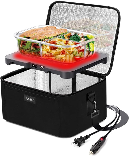 3-in-1 Portable Food Warmer Lunch Box - 12V/24V/110V Electric Heated Lunch Box for Car, Office, Travel | Hot Meals Anywhere