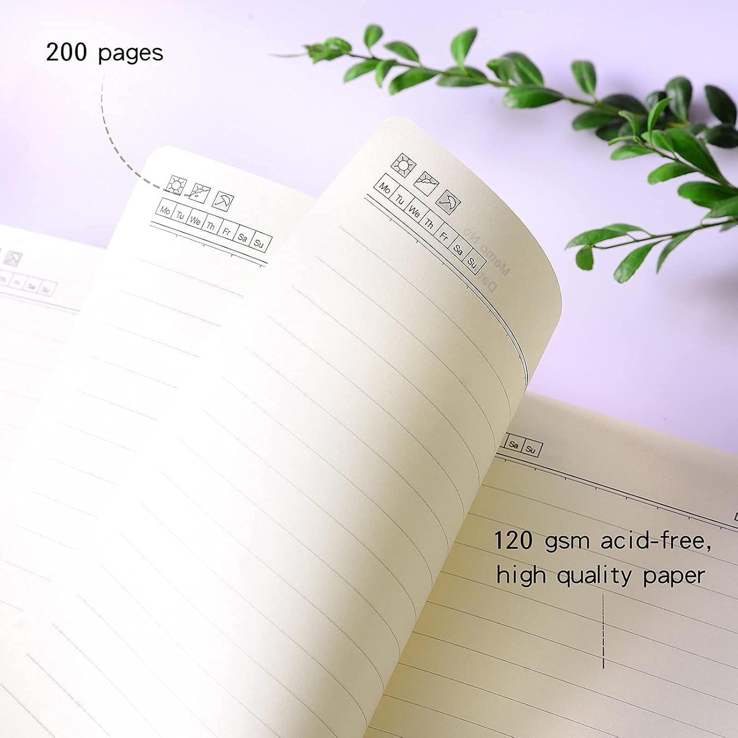 Ruled Journal Notebook Hardcover - Magnetic Clasp A5 Lined Notebook with Pen Loop & 120 GSM Thick Paper